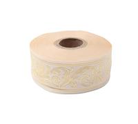 Galon Décoratif Beige Doré - Ruban Brodé 35mm x 10m Inspiré de l’Empire Romain | Motif Feuille d’Acanthe Baroque pour Couture, Rideaux, Costumes Historiques CNK38