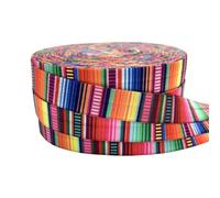 Galon Jacquard Ruban élastique à rayures de teinture cravate, 10 ans, 16mm, for emballage cadeau, décor couture(P1120)