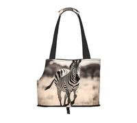 Galopping Sac à bandoulière pour animal domestique Imprimé zèbre Sac à bandoulière pour petits chiens et chats Sac de courses et voyage Sac double usage