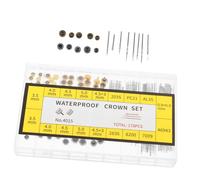 GALPADA 1 boîte Kit Complet de Réparation Montre avec Couronnes et Tiges Cuivre Finition Or et Argent Outil Professionnel pour Remplacement Barres à Ressort et Couronnes Fiable pour