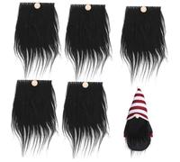 GALPADA 1 Ensemble Accessoires pour Cheveux Barbe Barbes de GNOME Kaki et Barbe pour Homme GNOME Noir matériel de kit de Fabrication de Gnomes Petites Barbes de Gnomes Flanelle