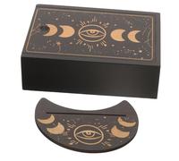 GALPADA 1 Ensemble Boîte De Cartes De Tarot Oracle Pont Cas De Tarot Divination Carte De Tarot Jeu De Tarot Ancien Accessoires Détenteurs De Cartes De Tarot Black en Bois