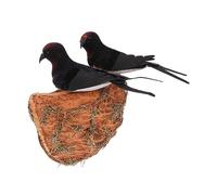 GALPADA 1 Ensemble Modèle d'hirondelle nid Faux Hirondelles décorations murales réaliste décoration de statuettes Maquette Moule Ornement extérieur Ornements d'oiseaux de Jardin Mousse