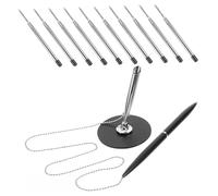 GALPADA 1 Ensemble Stylo à Signature Multifonction avec Chaîne Stylo de Bureau Rotatif pour Bureau et Noir Recharges Couleur Aléatoire