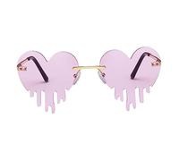 GALPADA 1 Paire Lunettes De D'amour Lunettes Tropicales Luau Lunettes De Soleil Hommes Lunettes Coeur Dégoulinant Lunettes D'halloween Vêtements Lunettes Optiques Métal Femme Violet