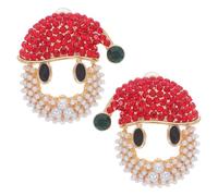 GALPADA 1 Paires Boucles D'oreilles Noël Cristal et Perles Mignonnes et Festives pour Fêtes de Fin D'année