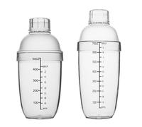 GALPADA 1 Set Bouteille à Secouer Résistante au Gel Graduée en PC 530cc/700cc, Agitateur Anti-brûlure Transparent pour Thé au Lait et Cocktails