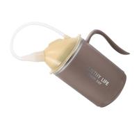 GALPADA 1 Set Gobelet pour Dysphagie en Acier Inoxydable 400ml avec Paille Anti-fuite Facile à Nettoyer Design Ergonomique pour Patients Alités et Personnes Âgées