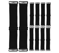 GALPADA 10 Pièces Bandeau de Postiche Ajustable Noir en Chinlon et Latex, Serrage-tête Élastique Confortable pour Événements Spéciaux et Scène