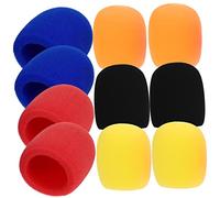 GALPADA 10 pièces Bonnette Mousse Microphone Housse Vent pour Micro Main Ktv Rouge Orange Noir Bleu Jaune Protection Sonore Bruit