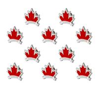GALPADA 10 Pièces Broche Légère Fermoir Sécurisé en Alliage de Zinc Feuille D'érable Rouge pour Femmes et Hommes, Accessoire pour L'hiver Voyages