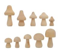 GALPADA 10 pièces Champignons Bois à Peindre DIY Ornements Simulés Miniatures pour Garçon Fille Décoration Créative Maison Fêtes et Noël Kit Artisanat Bois Personnalisable