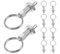 GALPADA 10 pièces Lot de Goupilles à Ressort Acier avec Anneau de Traction Poussoirs à Bouton Faciles à Installer et Durables Usage Industriel et Agricole