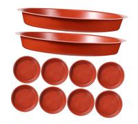 GALPADA 10 pièces Lot de Soucoupes Rondes pour Pots de Fleurs Plastique Durable Plateau Récupérateur Eau pour Plantes Intérieur et Extérieur Protège Sols et Surfaces des Éclaboussures