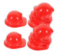 GALPADA 10 Pièces Mini Casques de Chantier Plastique pour Poupées et Décoration de Gâteaux Accessoires de Fête Construction Rouge Chapeaux Miniatures pour Animaux et Bricolage