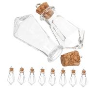 GALPADA 10 Pièces Mini Souhait Modèle De Bouteille Coloré En Forme De Maison De Poupées Étiquette Souhaitant Pots Décor Printemps Rechargeable Mini Bouteille Transparent Un Verre