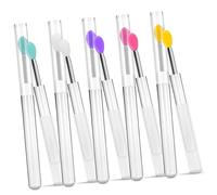 GALPADA 10 pièces Pinceaux à Silicone de Applicateurs Réutilisables avec Couvercles pour Gloss à et à Paupières Blanc Rose Vert Jaune