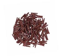 GALPADA 100 pièces Mini Pinces à Linge Naturel Colorées Lot de Clips Utilitaires pour Photos Étiquettes et Projets Artisanaux Organisateur Pratique Marron