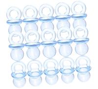 GALPADA 100 pièces Mini Tétines Acryliques Transparentes Bleues Décorations pour Shower Accessoires DIY Perles Suspendues Fête