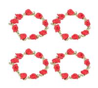 GALPADA 100 pièces Roses Tissu Nœuds Ruban Miniatures Fleurs Artificielles pour Couture Accessoires DIY Vêtements Décoration Artisanale Rouge Vif