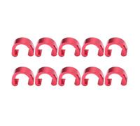 GALPADA 10pcs Boucles de C pour Câble de Vélo VTT BMX, Clips en Alliage D'aluminium Rouge Légers et Réutilisables pour Gestion de Câbles sur Vélo de Route