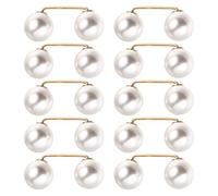 GALPADA 10pcs Pinces à Boutons en Alliage Perles Imitation, Attaches sans Couture pour Pantalons et Châles, Réglage de Taille Élégant pour Occasions Spéciales et Mariages
