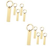 GALPADA 10pièces Étiquettes Clés Acier Inoxydable Rectangulaires Pendentifs Vides Gravables Pour Personnalisation Accessoires Pour Clés Et Marquage Numérique