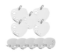 GALPADA 10pièces Lot de Médailles Vierges pour Chien Cœur Acier Inoxydable à Personnaliser pour Animaux de Compagnie
