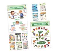 GALPADA 12 feuilles Affiches Éducatives Préscolaires pour Garçon Fille Lot de Posters Couleurs Résistantes Supports d'Apprentissage Ludiques pour Maison et École