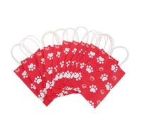 GALPADA 12 Paquet à Pattes de Chien Rouges en Papier pour Présents, de Taille Moyenne, Solide et Pratiques pour Emballer des Bonbons, pour Fêtes et Mariages