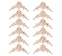 GALPADA 12 Pièces Appliques Bois Sculpté Angle Décorations Murales Européennes pour Meubles Décalques Coins Bois pour Armoire Porte Lit Faciles à Installer Style Raffiné