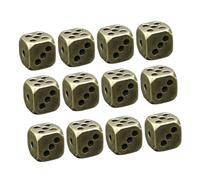 GALPADA 12 Pièces Dice en Laiton Rétro Jeux De Société en Dés Décor De Dés Dices en Laiton en Métal Dés des Dés Drôles Échanger des Dés Artisanat De Dés Dessiner des Dés Doré