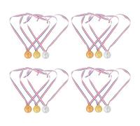 GALPADA 12 pièces Lot de Médailles Sportives Plastique pour Garçon Fille Médailles Football Dorées Argentées Bronzes Jouets Décoratifs pour Olympiades Anniversaires et Fêtes Scolaires