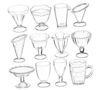 GALPADA 12 pièces Mini Tasses Transparentes Plastique Résistant pour Maison de Poupée Accessoires Décor Cuisine Miniature Jouets pour Garçon Fille Interaction Parent-garçon Fille Durables