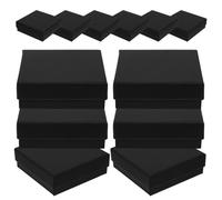 GALPADA 12 Pièces Petite Boîte à Bijoux Présent Couvercle en Papier Noir | Boîte Décorative Simple et Classique, Carton Travaillé, Réutilisable, Ouverture Facile, Protection des Articles