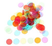 GALPADA 120 pièces Jetons Bingo Plastique Transparents Colorés pour Jeux et Comptage Éducatif Couleurs Bleu Rouge Jaune Vert Orange pour Apprentissage Mathématique et Loisirs