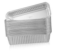 GALPADA 125 pièces Barquettes Aluminium Jetables Rectangulaires pour Cuisson et Barbecue Contenants de Cuisine Aluminium Foil pour Four et Gril
