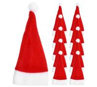 GALPADA 15pièces Mini Chapeaux de Noël Non Tissé Décorations de Table pour Fêtes Chapeaux de Père Noël pour Sucettes et Bouteilles de Vin