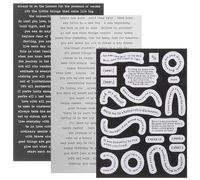 GALPADA 16 feuilles Autocollants Scrapbooking Vintage Papier Citation DIY pour Journal Album Photo Décoration Esthétique Noir et Blanc