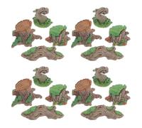 GALPADA 16 Pièces Ornement en Résine pour Aquarium Mini-souches D'arbres Décoratives, Abri pour Poissons, Entretien Facile, pour Jardins Féeriques et Aquariums Naturels