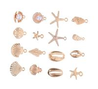 GALPADA 16pièces Collier Avec Breloques De Plage Pendentif Océan Breloques Coquillages Bijoux Faits Main Pour Femmes De Bijoux Coquillages Accessoires De