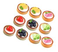 GALPADA 18 Mini Gâteaux Artificiels Réalistes en Résine Assortiment de Faux Desserts Fruités Colorés Modèles Décoratifs Légers pour Étalage de Pâtisseries et Accessoires Photo