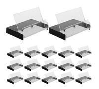 GALPADA 18 Pcs Boîte de Rangement Vintage pour Cassettes Audio en Plastique PS Noir Design Protecteur et Grosse Capacité pour Rassemblements Sociaux