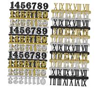GALPADA 18 Pcs Kit Chiffres Horloge Arabes et Romains pour Bricolage DIY Accessoires Durables Plastique Décoration Murale Maison et Bureau