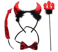 GALPADA 1ensemble Costume De Diable Halloween avec - Queue Fourche Et Accessoires Cosplay pour Fête Et Anniversaire
