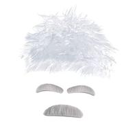 GALPADA 1ensemble Perruque De Scientifique Fou Blanche Avec Accessoires De Sourcils Et Moustache Pour Cosplay Halloween Et Fêtes à Thème