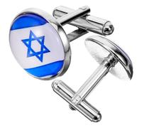 GALPADA 1paire Boutons de Manchette pour Hommes Alliage de Zinc Design Drapeau Israël Accessoires Élégants pour Chemises Françaises Durables et Adaptés aux Occasions Formelles