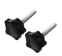 GALPADA 2 Boutons de Serrage à Molette Étoile M8 X 50 MM Poignée Plastique Noire Ø38 MM Écrous Métalliques en Acier Inoxydable Fixation Manuelle pour Équipements Mécaniques et