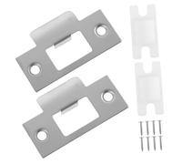GALPADA 2 ensembles Kit Plaques Gâche Acier Inoxydable pour Porte Intérieure et Extérieure Renfort de Porte Réparation Pêne Dormant Cache Robuste