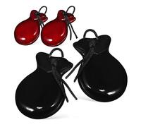 GALPADA 2 Paires Castagnettes Espagnoles Bois à Doigts Instrument de Percussion Portatif Robustes et Faciles à Apprendre Adaptées Aux Débutants et Adultes